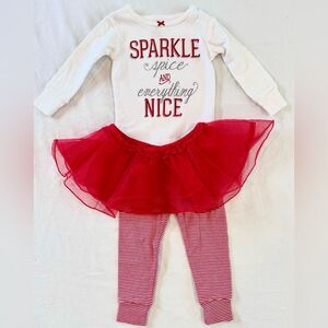 Carter’s Baby Girls 3-Piece Holiday Outfit Set Sparkle Spice – Size 12M